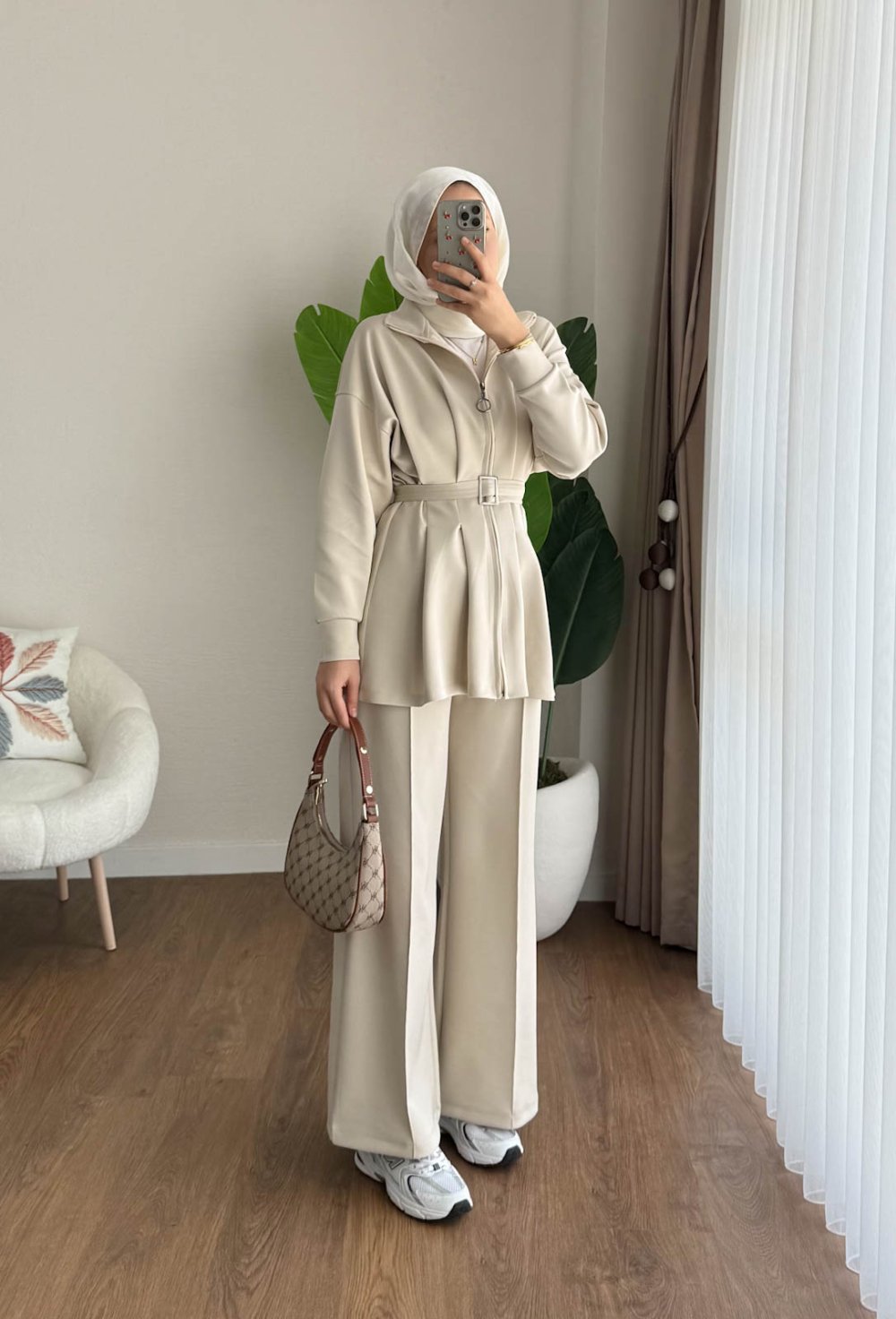 Alina İkili Takım Bej