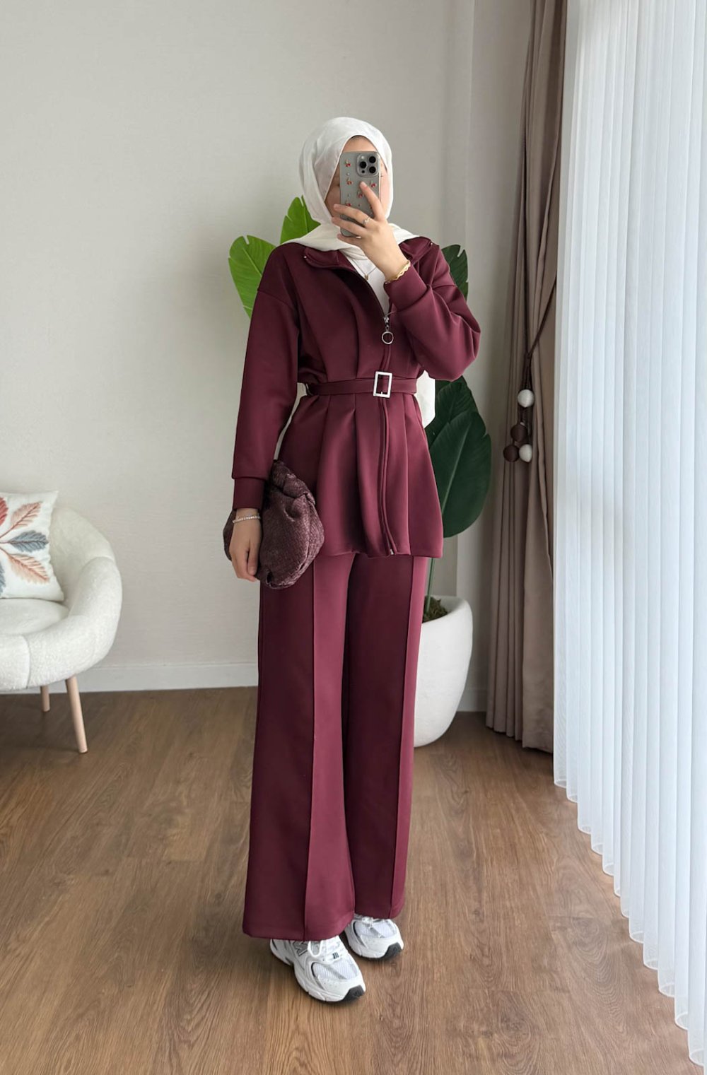 Alina İkili Takım Bordo