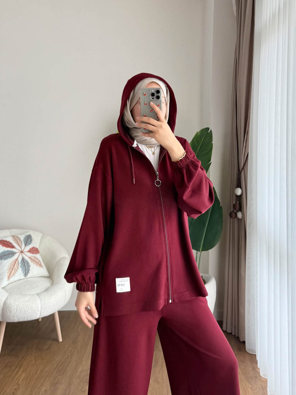 Almila İkili Takım Bordo