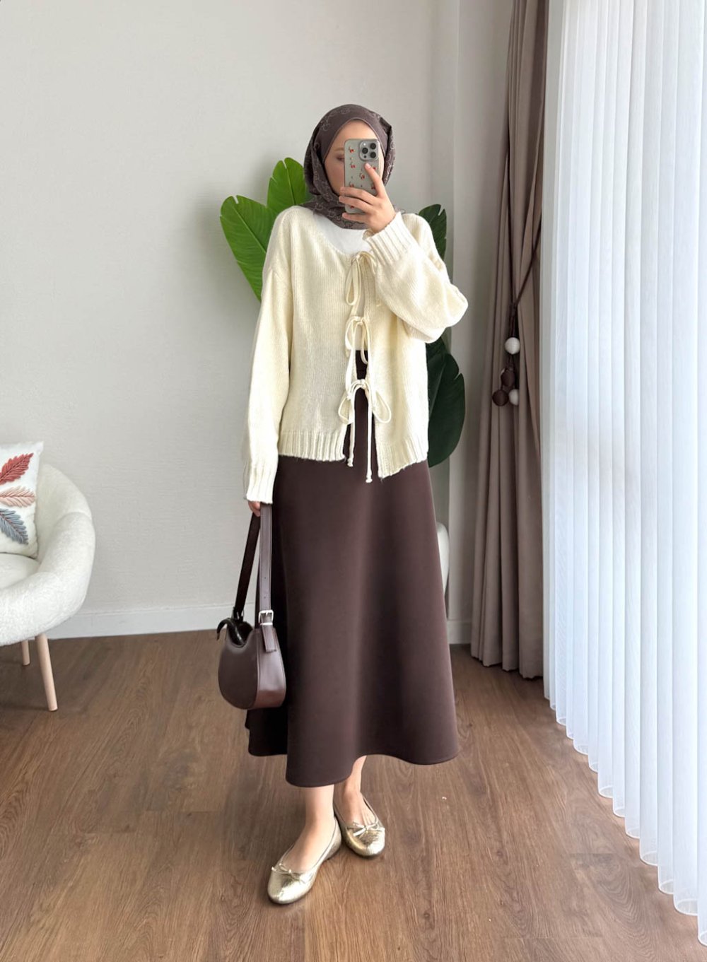 Bağcıklı Laura Hırka Krem