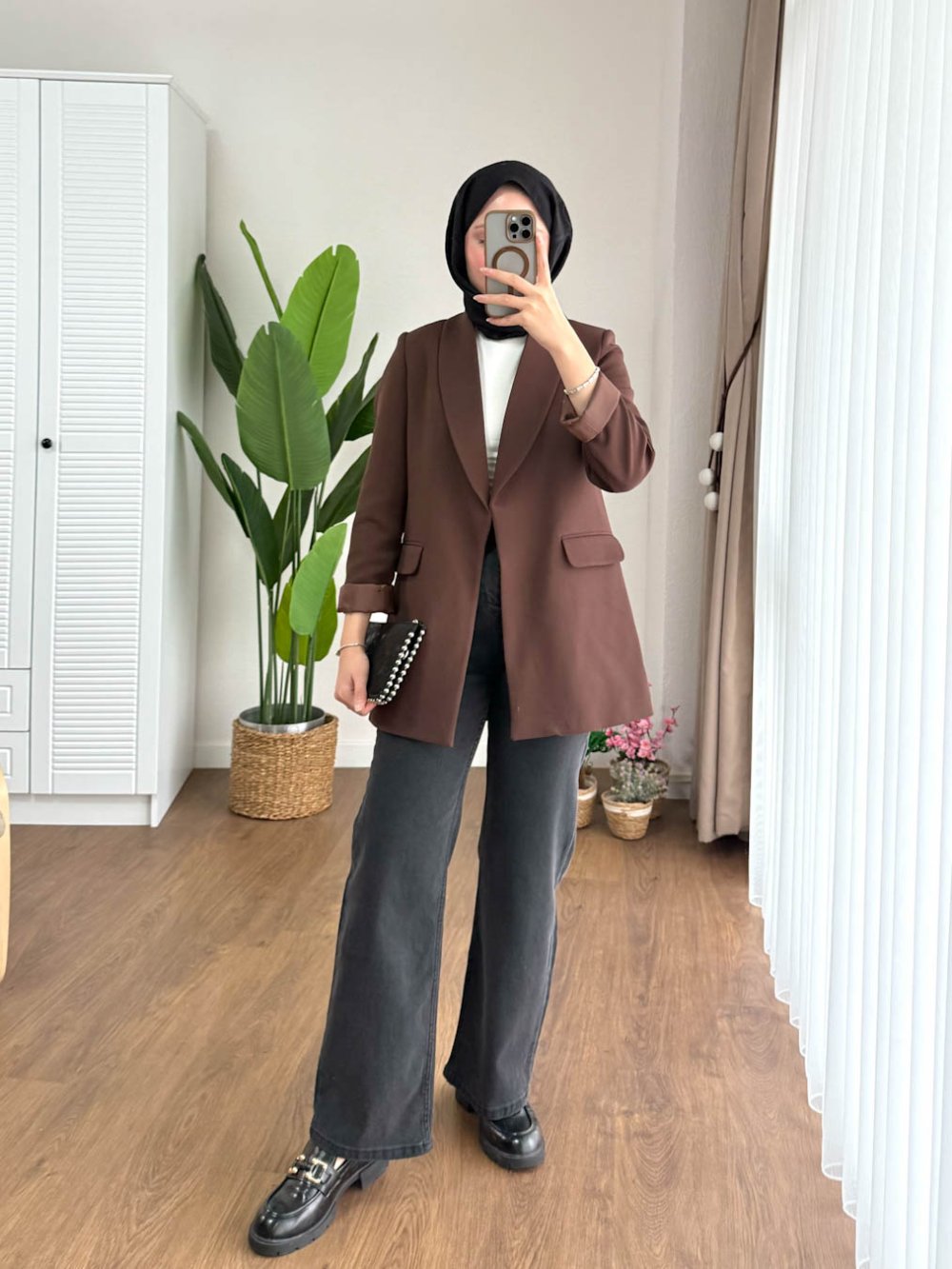 Çift Cepli Double Ceket Kahverengi