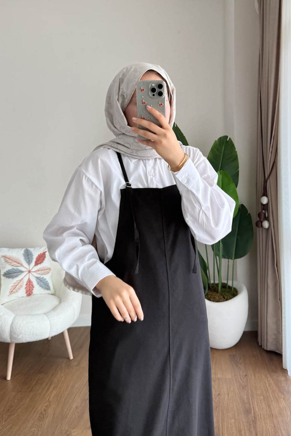 İpli Gabardin Jile Siyah