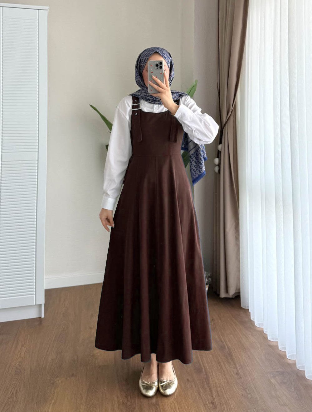 Kamila Gabardin Jile Kahverengi