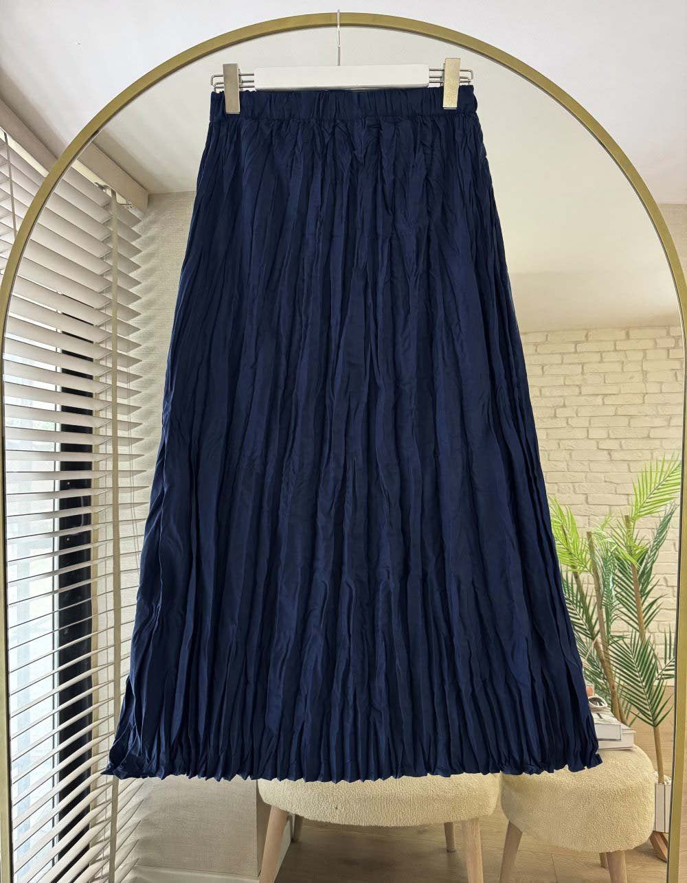 Kırışık Etek Lacivert