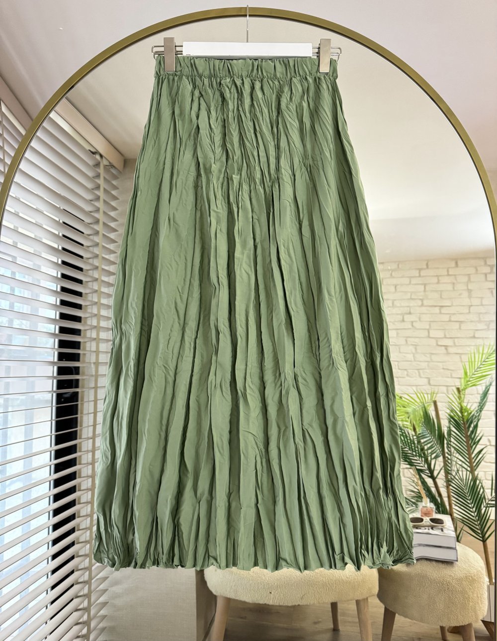 Kırışık Etek Yeşil