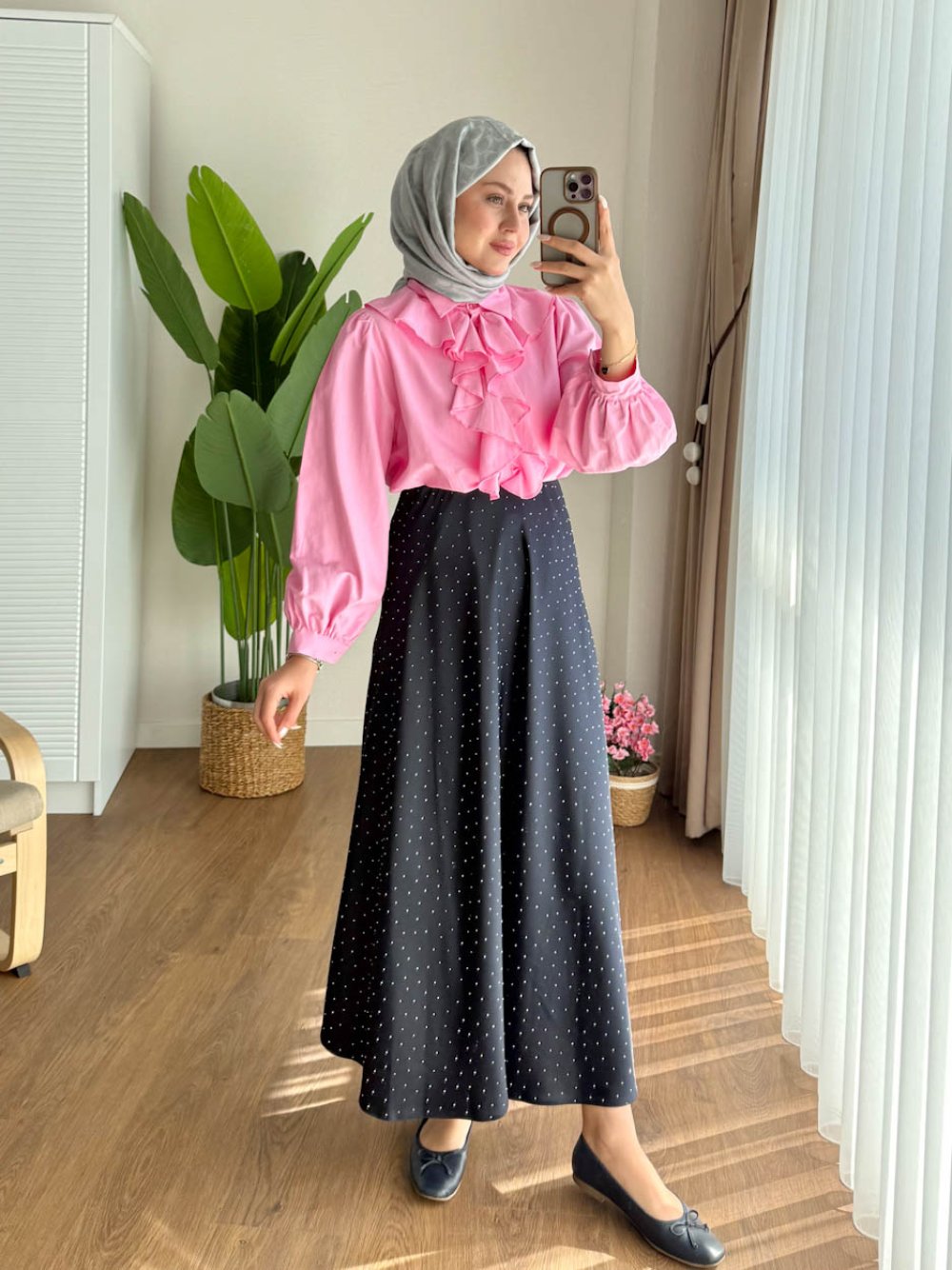 Önü Fuarlı Gömlek Pembe