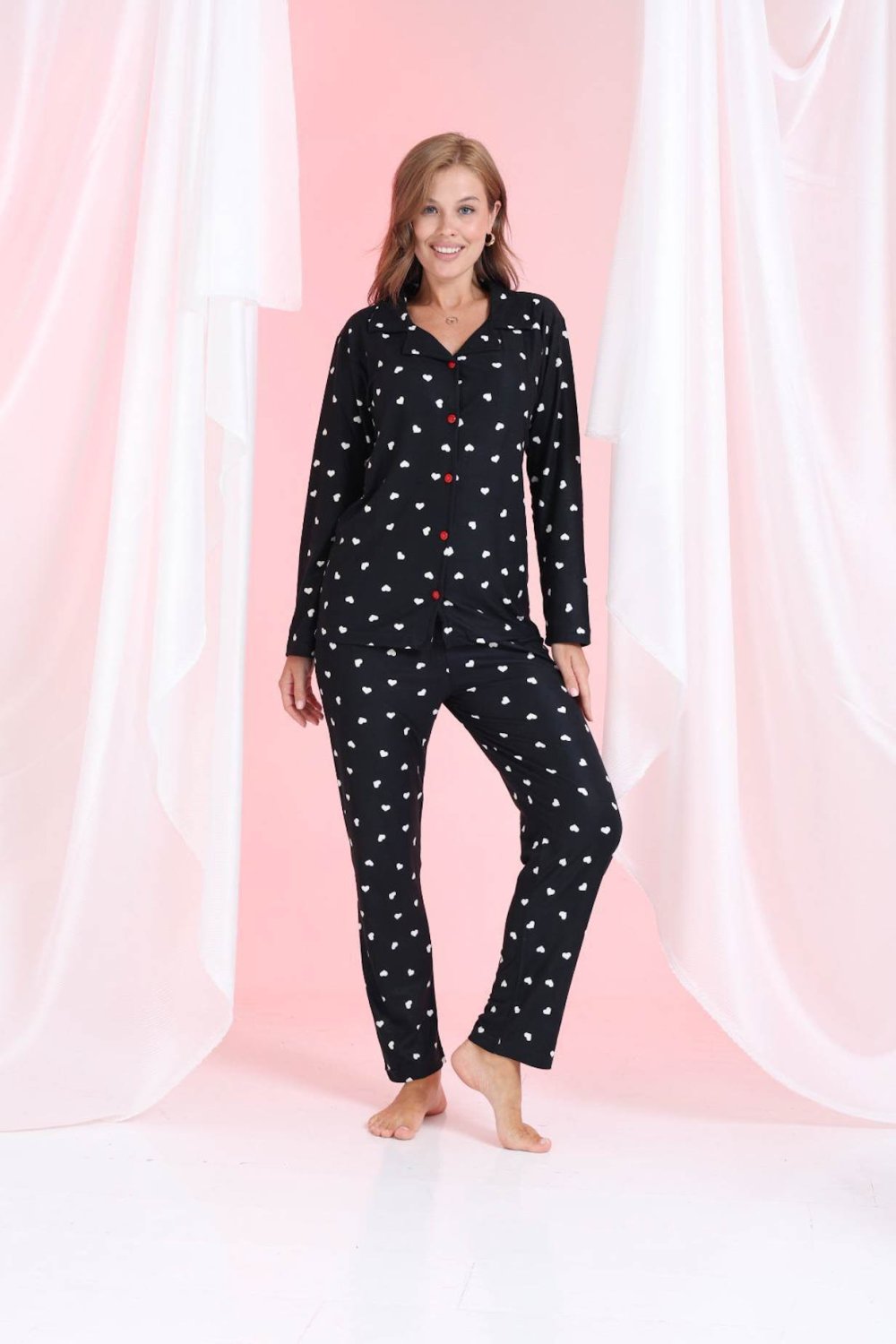 Adel Kalpli Pijama Takımı Lacivert