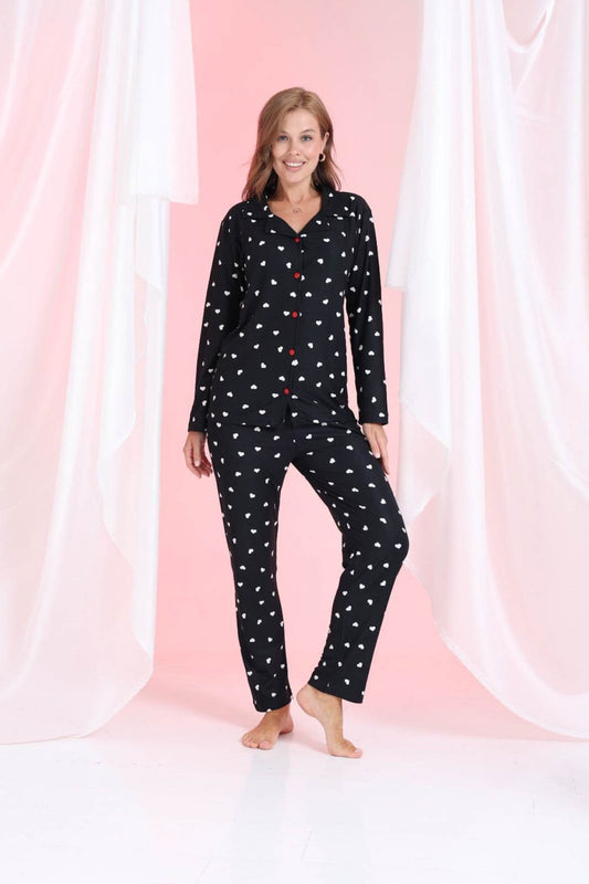 Adel Kalpli Pijama Takımı Lacivert