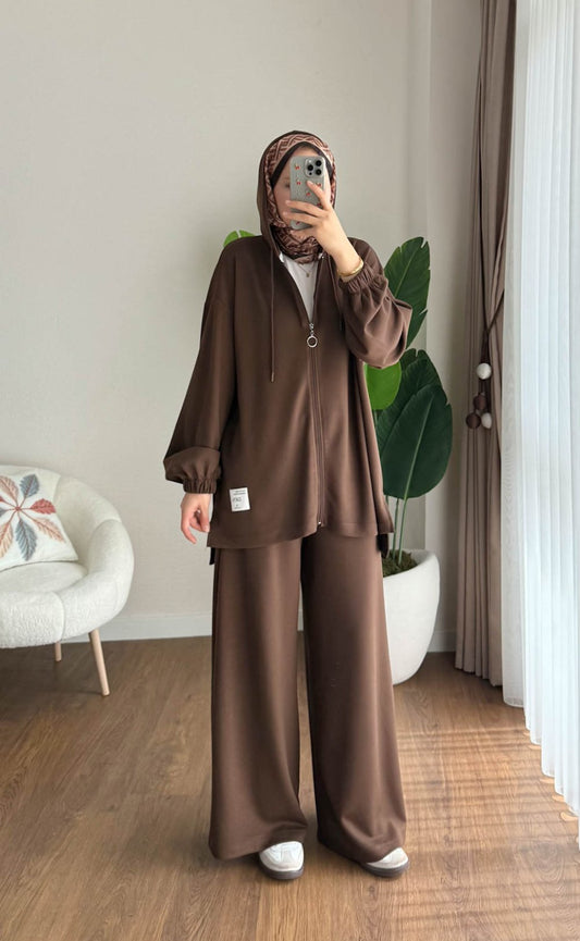 Almila İkili Takım Kahverengi