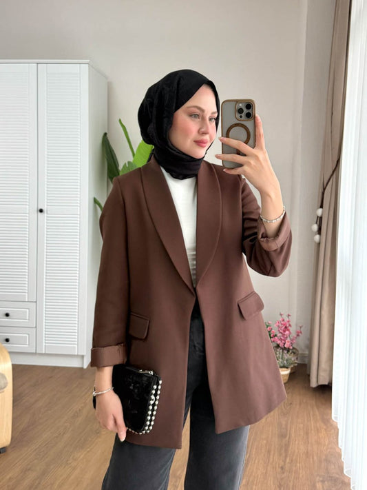 Çift Cepli Double Ceket Kahverengi