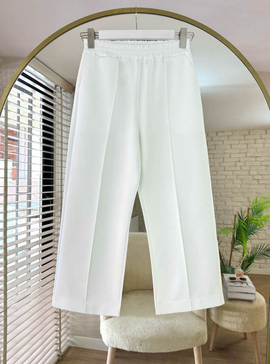 Çımalı Scuba Pantolon  Beyaz