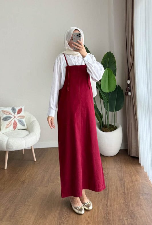 İpli Gabardin Jile Bordo