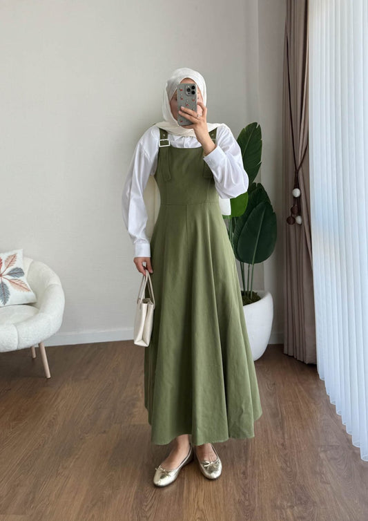 Kamila Gabardin Jile Koyu Yeşil