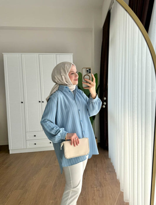 Linda Gömlek  Bebe Mavisi