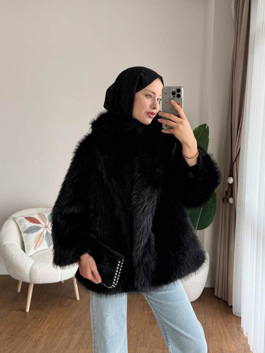 Lolita Kürk Ceket  Siyah