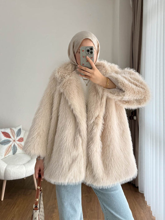 Lolita Kürk Ceket  Bej