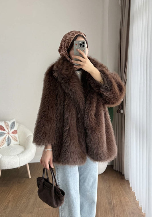 Lolita Kürk Ceket  Kahverengi