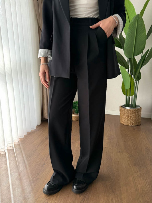 Palazzo Double Pantolon Siyah