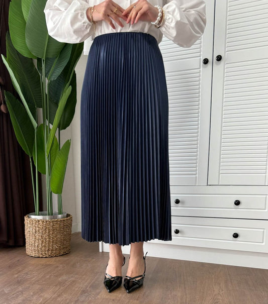 Piliseli  Etek  Lacivert